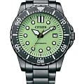 Citizen Citizen Automatic NJ0177-84X  NJ0177-84X механические мужские часы  зеленый циферблат, браслет нержавеющая сталь с ip-покрытием — вид спереди