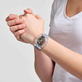 Swatch Swatch New Gent SUOK157 кварцевые мужские часы часы крупный план прозрачный циферблата