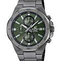 Casio Casio Edifice EFV-640DC-3AVUDF (EFV-640DC-3A) EFV EFV-640DC-3A кварцевые мужские часы зеленый циферблат, браслет нержавеющая сталь с ip-покрытием — вид спереди