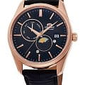 Orient Orient Sun & Moon RA-AK0309B  RA-AK0309B механические мужские часы  черный циферблат, браслет кожаный — вид спереди