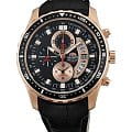 Orient Orient TT0Q005B (FTT0Q005B)  FTT0Q005B кварцевые мужские часы  черный циферблат, браслет кожаный — вид спереди