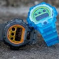 Casio Casio G-Shock DW-6900LS-1 электронные мужские часы часы крупный план оранжевый циферблата