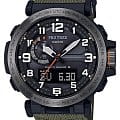 Casio Casio Pro Trek PRW-6600YB-3E PRW PRW-6600YB-3E кварцевые мужские часы черный циферблат, браслет тканевый — вид спереди
