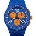 Swatch Swatch Chrono 42 Standard SUSN419  SUSN419 кварцевые мужские часы  синий циферблат, браслет силикон — вид спереди