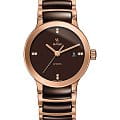 Rado Rado Centrix Automatic Diamonds R30183772 Automatic R30183772 механические женские часы коричневый циферблат, браслет сталь + pvd + керамика — вид спереди