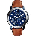 Fossil Fossil Carlie  FS5151  FS5151 кварцевые мужские часы синий циферблат, браслет кожа + текстиль — вид спереди