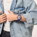 Swatch Swatch New Gent SUOZ352 кварцевые женские часы часы крупный план синий циферблата