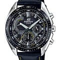 Casio Casio Edifice EFR-570BL-1A EFR EFR-570BL-1A кварцевые мужские часы черный циферблат, браслет кожаный — вид спереди
