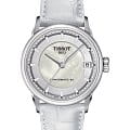 Tissot Tissot Luxury Powermatic 80 T086.207.16.111.00  T0862071611100 механические женские часы белый циферблат, браслет кожаный — вид спереди