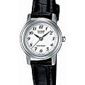 Casio Casio Collection LTP-1236PL-7B  LTP-1236PL-7B кварцевые женские часы белый циферблат, браслет кожаный — вид спереди