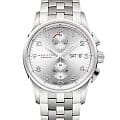 Hamilton Hamilton Jazzmaster Maestro Auto Chrono H32576155  H32576155 механические мужские часы серебристый циферблат, браслет нержавеющая сталь — вид спереди