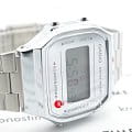 Casio Casio Collection A-168WEM-7 кварцевые мужские часы часы крупный план серебристый циферблата