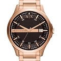 Armani Exchange Armani Exchange Hampton AX2449  AX2449 кварцевые мужские часы черный циферблат, браслет сталь с ip покрытием — вид спереди