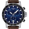Tissot Tissot SuperSport Chrono T125.617.16.041.00 SuperSport Chrono T1256171604100 кварцевые мужские часы  синий циферблат, браслет кожаный — вид спереди