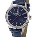 Jacques Lemans Jacques Lemans U-57A  U-57A кварцевые мужские часы синий циферблат, браслет кожаный — вид спереди