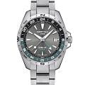 Certina Certina DS-X GMT C047.452.11.081.00 DS-X GMT C0474521108100 кварцевые мужские часы  серый циферблат, браслет нержавеющая сталь 316l — вид спереди