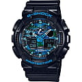 Casio Casio G-Shock GA-100CB-1ADR (GA-100CB-1A) GA-100 GA-100CB-1A электронные мужские часы голубой циферблат, браслет пластик — вид спереди