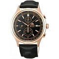 Orient Orient TT0V001B (FTT0V001B)  FTT0V001B  мужские часы черный циферблат, браслет кожа + текстиль — вид спереди