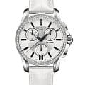 Certina Certina DS Prime Chrono C004.217.66.036.00  C0042176603600 кварцевые женские часы серебристый циферблат, браслет кожаный — вид спереди