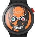 Swatch Swatch Big Bold Bioceramic SB03B700  SB03B700 кварцевые мужские часы  черный циферблат, браслет силикон — вид спереди