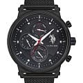 U.S. Polo Assn. U.S. Polo Assn. Crossing USPA1008-03  USPA1008-03 кварцевые мужские часы черный циферблат, браслет сталь с ip покрытием — вид спереди