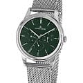 Jacques Lemans Jacques Lemans Retro Classic 1-2061i  1-2061i кварцевые мужские часы зеленый циферблат, браслет нержавеющая сталь — вид спереди