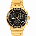 Swatch Swatch I New Chrono YVG418G  YVG418G кварцевые мужские часы черный циферблат, браслет нержавеющая сталь с pvd-покрытием — вид спереди