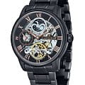 Earnshaw Earnshaw Longitude ES-8006-55  ES-8006-55 механические мужские часы черный циферблат, браслет сталь с ip покрытием — вид спереди