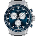 Tissot Tissot SuperSport Chrono T125.617.11.041.00 SuperSport Chrono T1256171104100 кварцевые мужские часы  синий циферблат, браслет нержавеющая сталь 316l — вид спереди