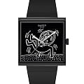 Swatch Swatch Square Bioceramic Standard SO34Z103  SO34Z103 кварцевые женские часы черный циферблат, браслет биоматериал — вид спереди