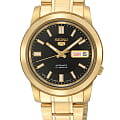 Seiko Seiko 5 Regular SNKK22K1  SNKK22K1 механические мужские часы черный циферблат, браслет сталь c pvd покрытием — вид спереди