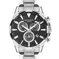 Lee Cooper Lee Cooper LC07385.350  LC07385.350 кварцевые мужские часы черный циферблат, браслет нержавеющая сталь — вид спереди