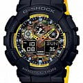 Casio Casio G-Shock GA-100BY-1A GA-100 GA-100BY-1A электронные мужские часы черный циферблат, браслет пластик — вид спереди
