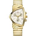 Hamilton Hamilton Ventura Chrono Quartz H24422151  H24422151 кварцевые мужские часы белый циферблат, браслет нержавеющая сталь с pvd-покрытием — вид спереди
