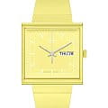 Swatch Swatch Square Bioceramic Standard SO34J700  SO34J700 кварцевые женские часы  желтый циферблат, браслет биоматериал — вид спереди