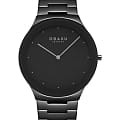 Obaku Obaku Links V290GXBBSB  V290GXBBSB кварцевые женские часы  черный циферблат, браслет сталь с ip покрытием — вид спереди