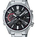 Casio Casio Edifice ECB-S100D-1A ECB ECB-S100D-1A кварцевые мужские часы черный циферблат, браслет нержавеющая сталь — вид спереди