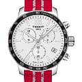 Tissot Tissot Quickster NBA Houston Rockets T095.417.17.037.12 Quickster T0954171703712 кварцевые мужские часы белый циферблат, браслет тканевый — вид спереди