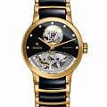 Rado Rado Centrix Automatic Diamonds Open Heart  R30246712 Automatic R30246712 механические женские часы черный циферблат, браслет сталь + pvd + керамика — вид спереди