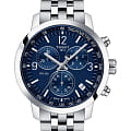 Tissot Tissot PRC 200 Chronograph T114.417.11.047.00 PRC 200 T1144171104700 кварцевые мужские часы  синий циферблат, браслет нержавеющая сталь — вид спереди