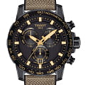 Tissot Tissot SuperSport Chrono T125.617.37.051.01 SuperSport Chrono T1256173705101 кварцевые мужские часы  черный циферблат, браслет кожа + каучук — вид спереди