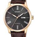 Citizen Citizen Automatic NH8353-00H  NH8353-00H механические мужские часы  черный циферблат, браслет кожаный — вид спереди