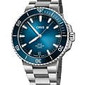 Oris Oris Aquis Date Calibre 400  01 400 7790 4135-07 8 23 02PEB  01 400 7790 4135-07 8 23 02PEB механические мужские часы синий циферблат, браслет нержавеющая сталь — вид спереди