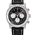 Breitling Breitling Navitimer B01 Chronograph 43 AB0121211B1X1  AB0121211B1X1 механические мужские часы черный циферблат, браслет кожаный — вид спереди
