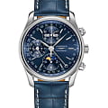 Longines Longines Master Collection L2.673.4.92.0  L26734920 механические мужские часы  синий циферблат, браслет кожаный — вид спереди