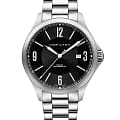 Hamilton Hamilton Khaki Aviation Auto H76665135  H76665135 механические мужские часы черный циферблат, браслет нержавеющая сталь — вид спереди