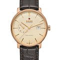 Rado Rado Coupole Classic Automatic Power Reserve R22879315 Classic R22879315 механические мужские часы золотой циферблат, браслет кожаный — вид спереди