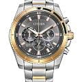 Citizen Citizen Chronograph AN8204-59H  AN8204-59H кварцевые мужские часы серый циферблат, браслет нержавеющая сталь с ip-покрытием — вид спереди