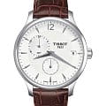 Tissot Tissot Tradition GMT T063.639.16.037.00 Tradition T0636391603700 кварцевые мужские часы белый циферблат, браслет кожаный — вид спереди