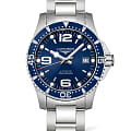 Longines Longines HydroConquest L3.742.4.96.6  L37424966 механические мужские часы  синий циферблат, браслет нержавеющая сталь — вид спереди